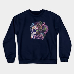 Sugar skull with flowers Crewneck Sweatshirt